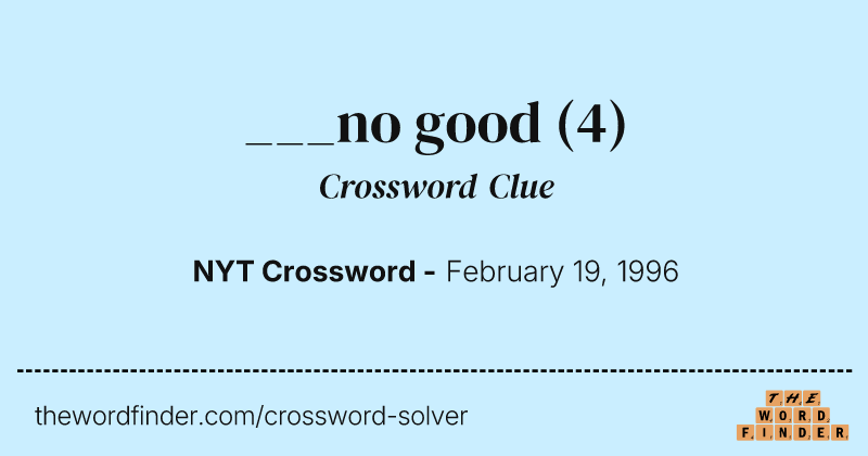 ___no good crossword clue image