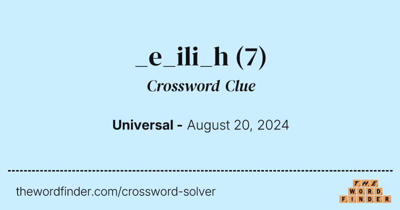 _e_ili_h crossword clue image