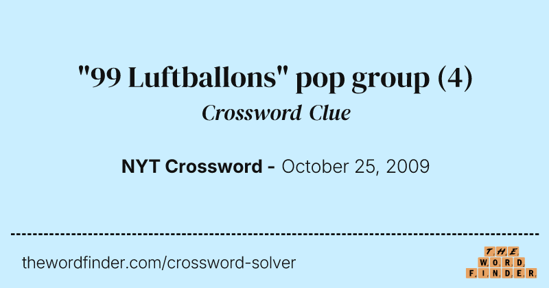 "99 Luftballons" pop group crossword clue image