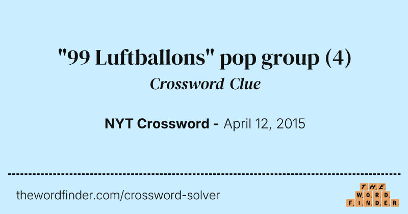 "99 Luftballons" pop group crossword clue image