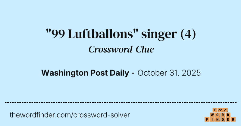 "99 Luftballons" singer crossword clue image