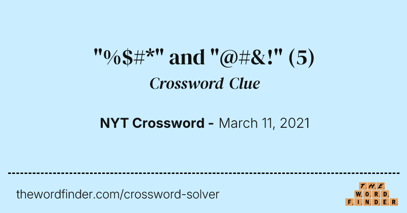 "%$#*" and "@#&!" crossword clue image