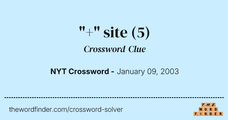 "+" site crossword clue image