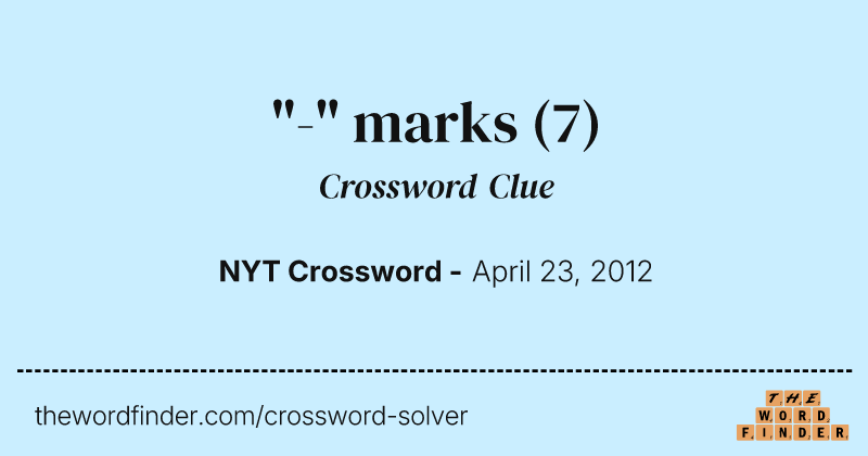 "-" marks crossword clue image