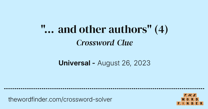 "... and other authors" crossword clue image