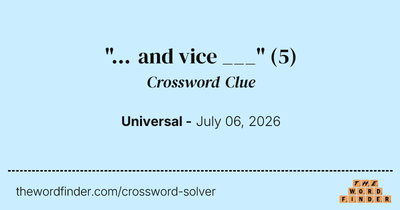 "... and vice ___" crossword clue image
