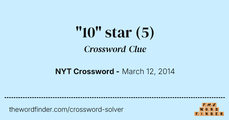 "10" star crossword clue image