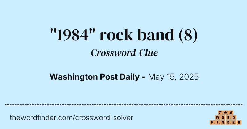 "1984" rock band crossword clue image