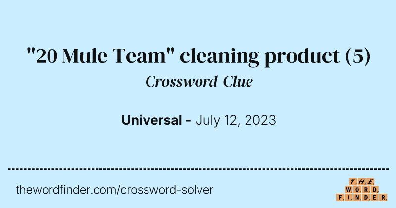 "20 Mule Team" cleaning product crossword clue image