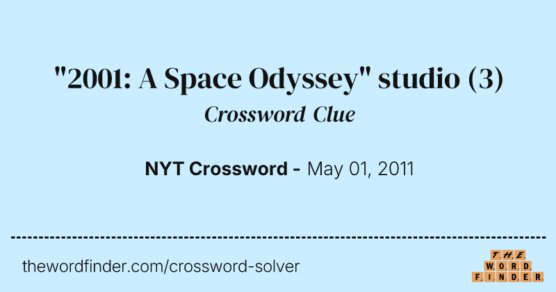 "2001: A Space Odyssey" studio crossword clue image