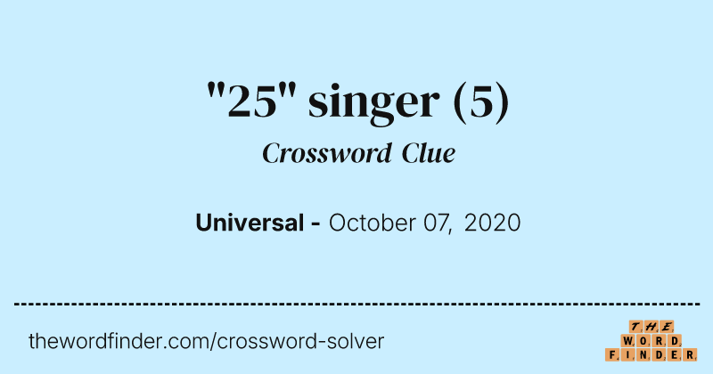 "25" singer crossword clue image