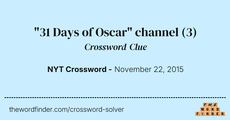 "31 Days of Oscar" channel crossword clue image