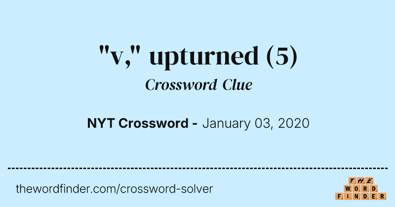 "v," upturned crossword clue image