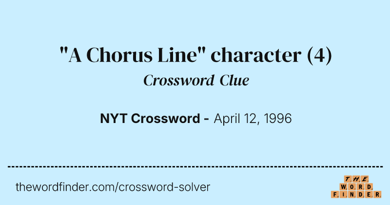 "A Chorus Line" character crossword clue image