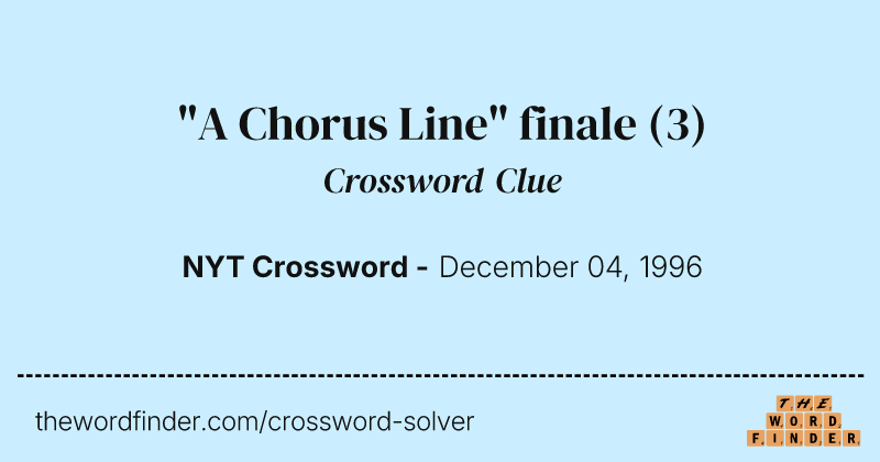 "A Chorus Line" finale crossword clue image
