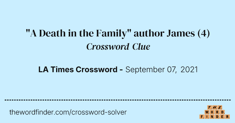 "A Death in the Family" author James crossword clue image