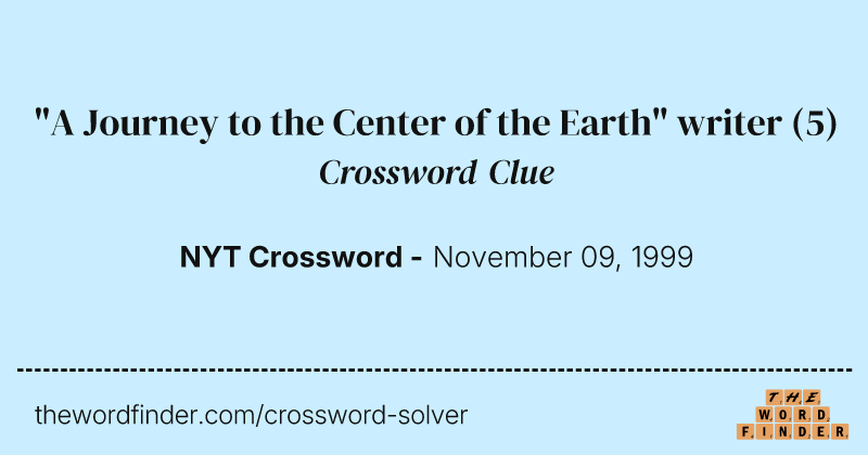 "A Journey to the Center of the Earth" writer crossword clue image