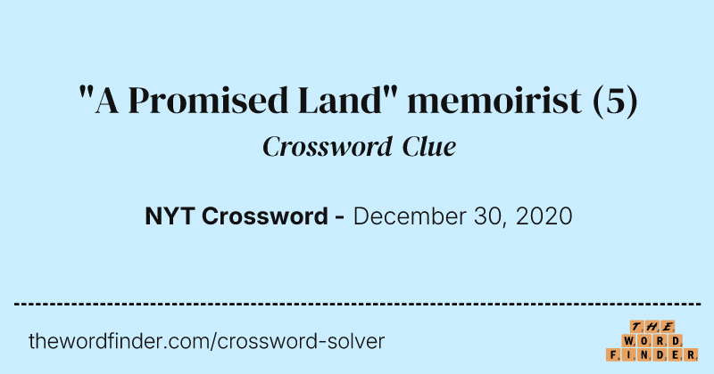 "A Promised Land" memoirist crossword clue image