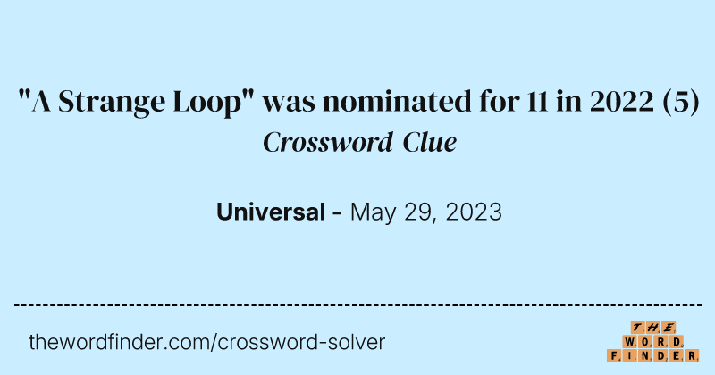 "A Strange Loop" was nominated for 11 in 2022 crossword clue image