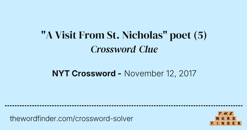 "A Visit From St. Nicholas" poet crossword clue image