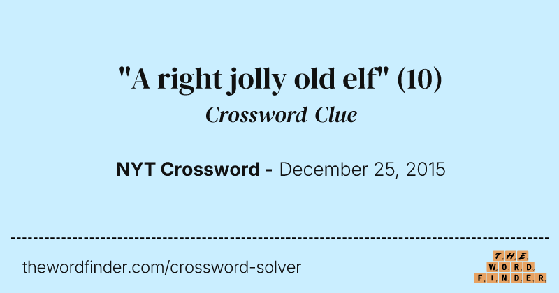 "A right jolly old elf" crossword clue image