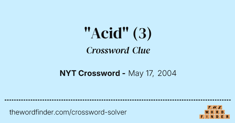 "Acid" crossword clue image