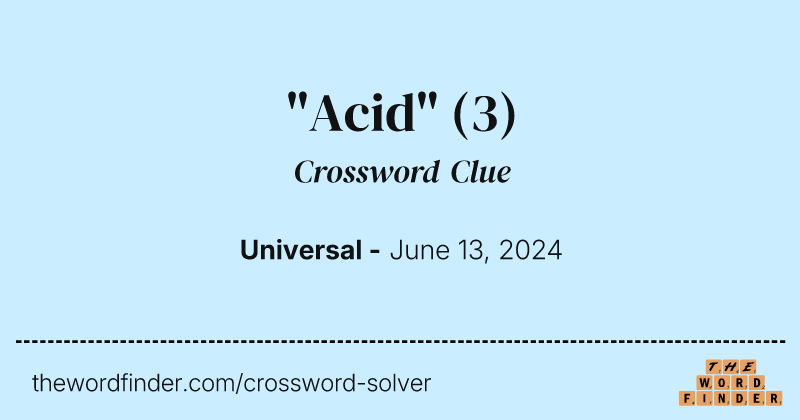"Acid" crossword clue image