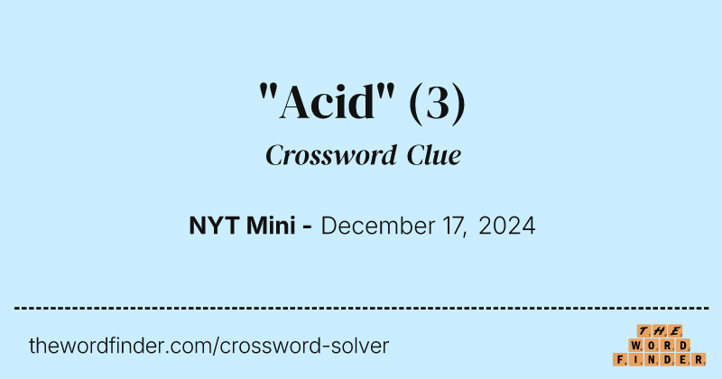 "Acid" crossword clue image