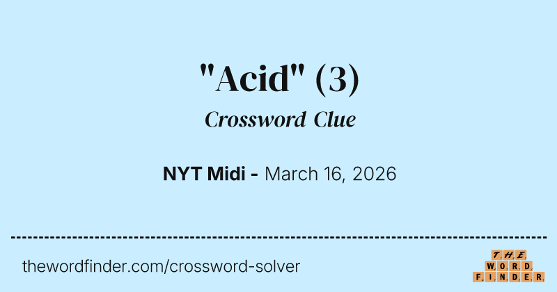 "Acid" crossword clue image