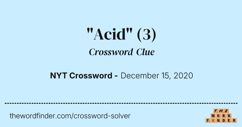 "Acid" crossword clue image