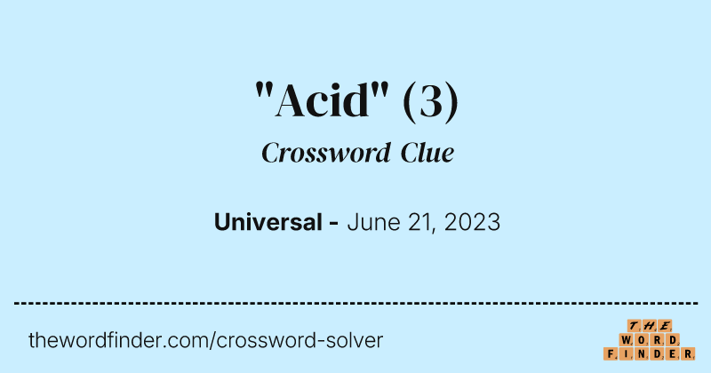 "Acid" crossword clue image