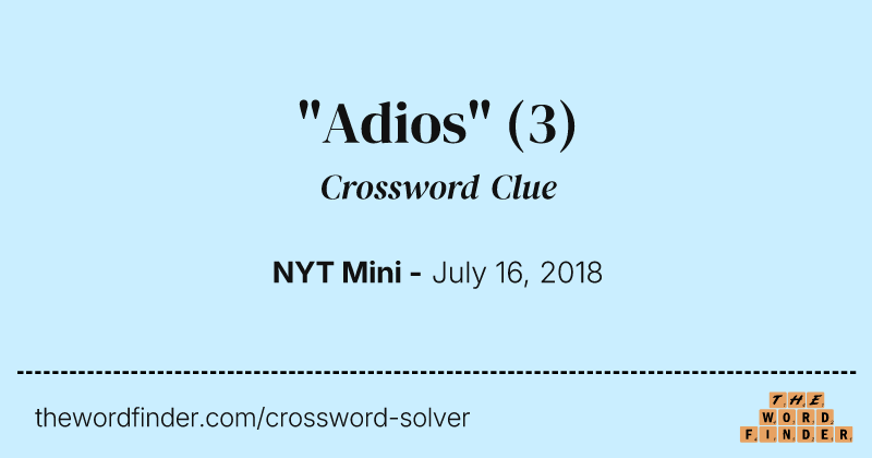 "Adios" crossword clue image