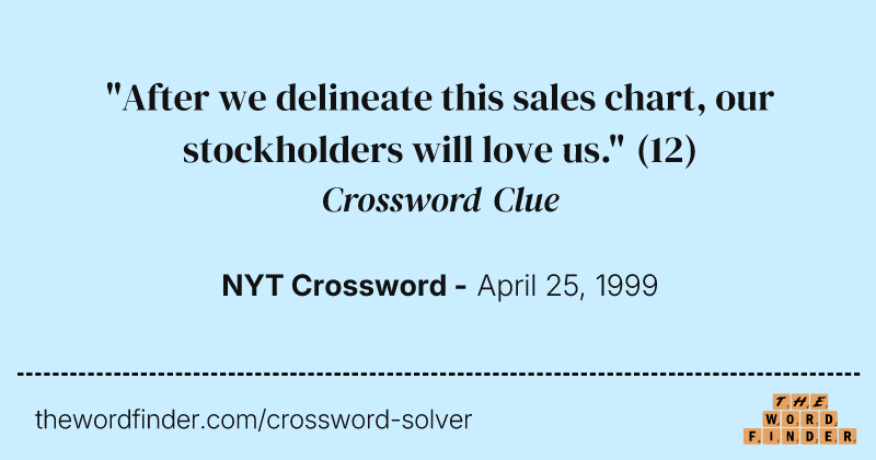 "After we delineate this sales chart, our stockholders will love us." crossword clue image