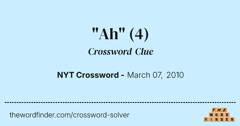 "Ah" crossword clue image