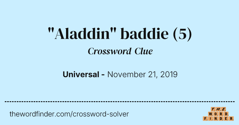 "Aladdin" baddie crossword clue image