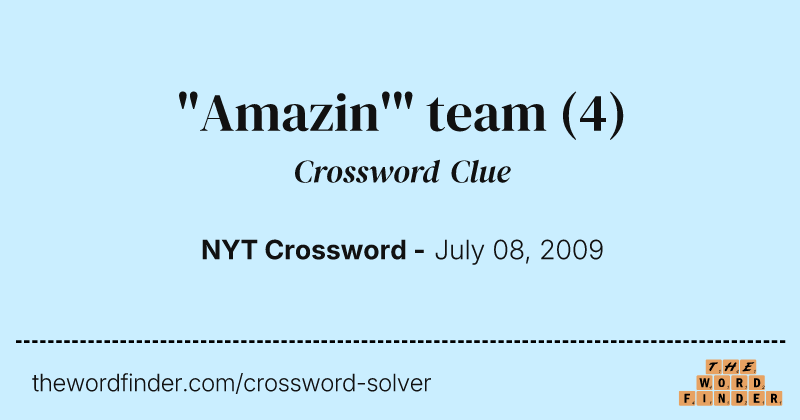 "Amazin'" team crossword clue image
