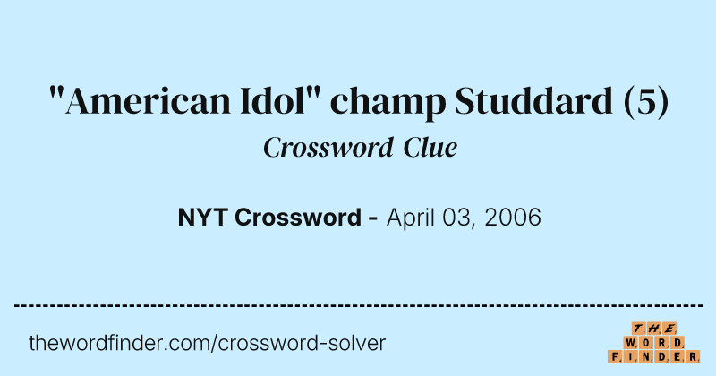 "American Idol" champ Studdard crossword clue image