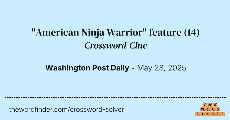 "American Ninja Warrior" feature crossword clue image