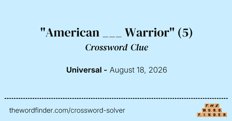 "American ___ Warrior" crossword clue image
