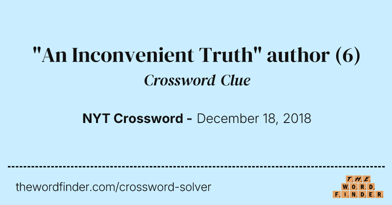 "An Inconvenient Truth" author crossword clue image