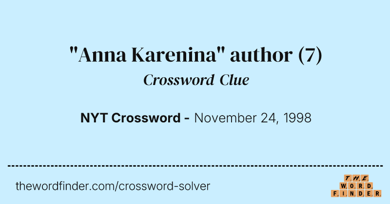 "Anna Karenina" author crossword clue image