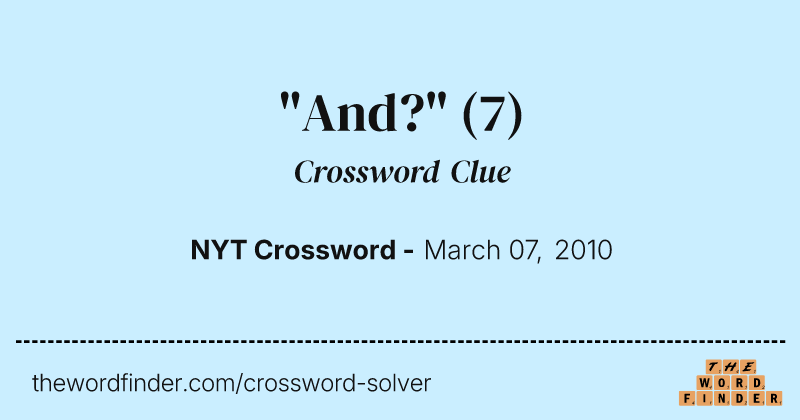 "And?" crossword clue image