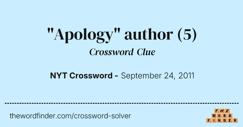 "Apology" author crossword clue image