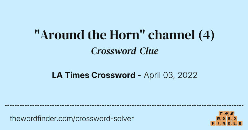 "Around the Horn" channel crossword clue image