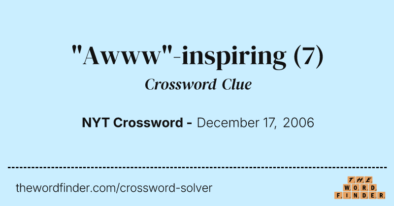 "Awww"-inspiring crossword clue image