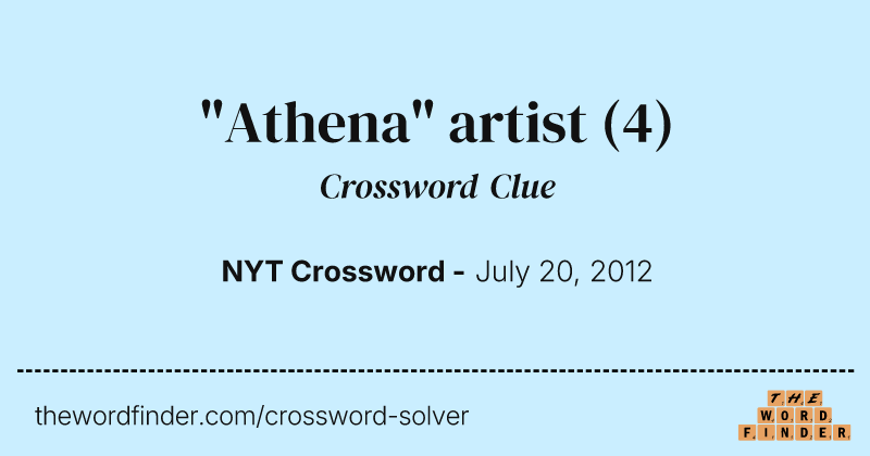 "Athena" artist crossword clue image