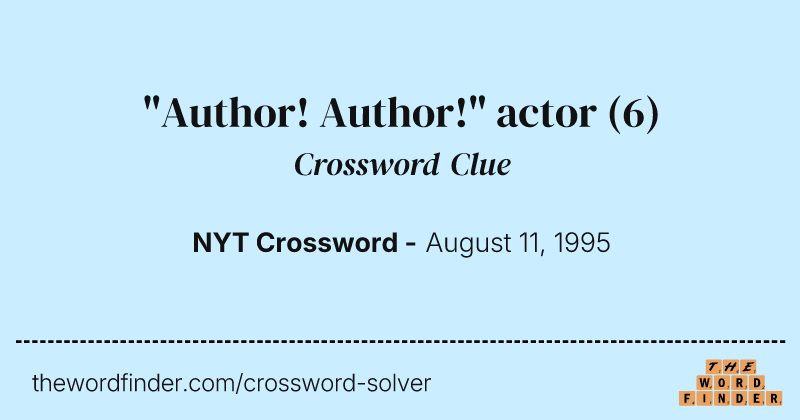"Author! Author!" actor crossword clue image