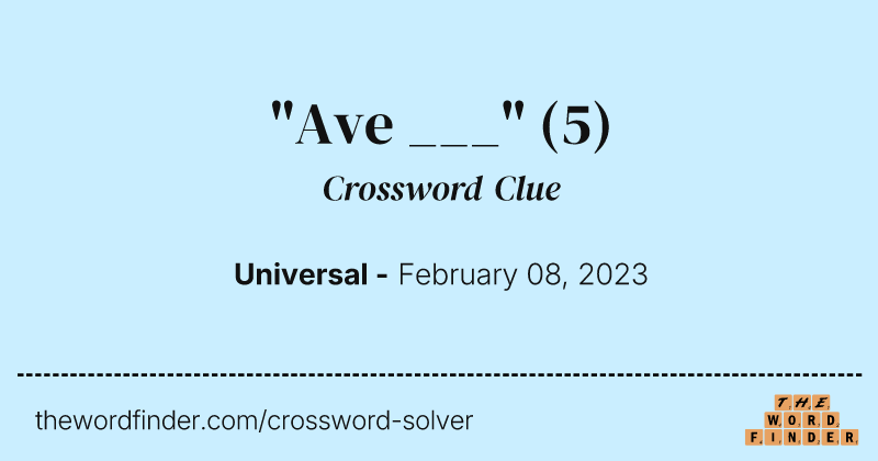 "Ave ___" crossword clue image