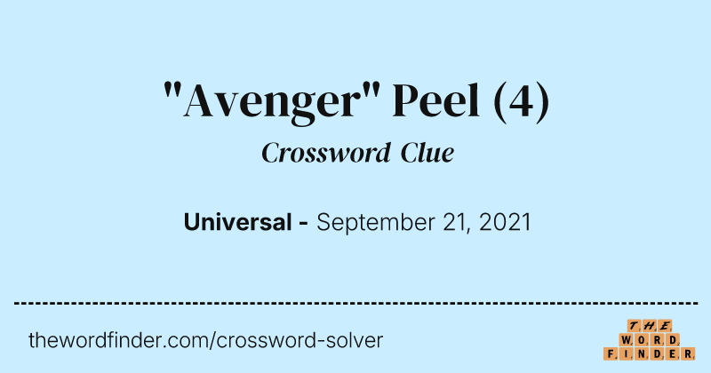 "Avenger" Peel crossword clue image