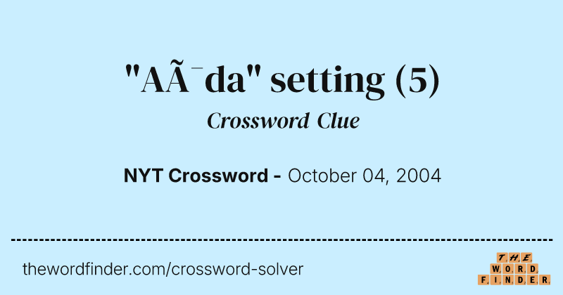 "Aïda" setting crossword clue image